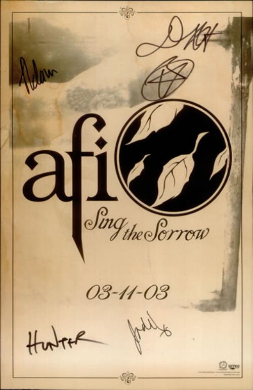 AFI Sing For Sorrow [Small] - Autographed US Promo poster